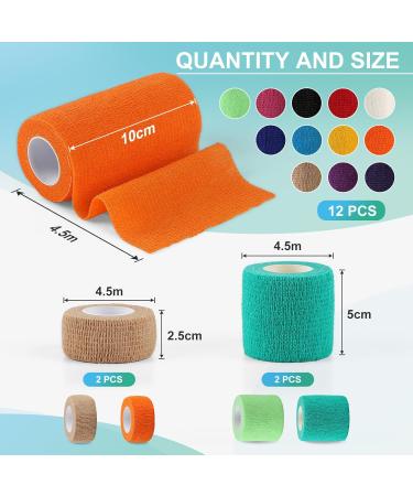 Efuturime 16 Self-Adhesive Bandage | 10cm 5cm 2.5cm 4.5m | Colorful Elastic Fixing Bandage for Sports & Pets - Model L 16PCS-L - Buy Online on GoSupps.com