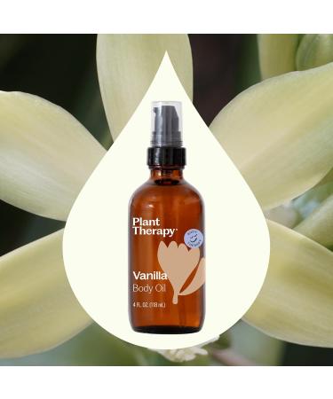 Plant Therapy Vanilla Body Oil 4 oz Sweet & Soothing Vanilla Scent Locks in Moisture for Supple Radiant Looking Skin Promotes Skin Elasticity - Buy Online on GoSupps.com