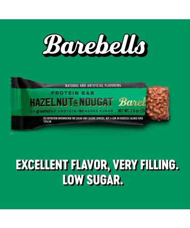 Barebells Protein Bars Hazelnut & Nougat - 12 Count Pack of 2 - Protein Snacks with 20g of High Protein - Chocolate Protein Bar with 1g of Total Sugars - On The Go Protein Snack & Breakfast Bars - Buy Online on GoSupps.com