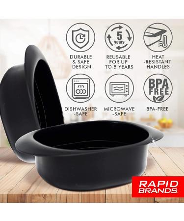 Rapid Microwave Rice Cooker | Cooks Rice Blends in 3 Minutes | Perfect for Dorm, Small Kitchen, or Office | Dishwasher-Safe, Microwaveable, BPA-Free | Black, 1 Pack - Buy Online on GoSupps.com