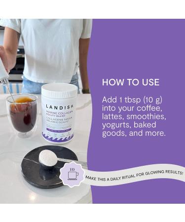 Landish Marine Collagen Beauty Blend Skin Hair and Nail Support Hyaluronic Acid Biotin Vitamin C Seawater Magnesium Coconut Water Taste 300 g - Buy Online on GoSupps.com