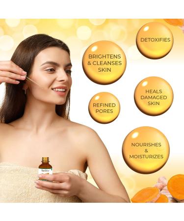 Herblov Turmeric Serum for Face & Body - All-Natural Skin Brightening Serum - Fights Acne, Evens Tone, Heals Scars - Made in the USA - Buy Online on GoSupps.com