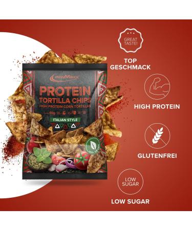 IronMaxx Vegan Tortillas - High Protein Italian Style | Low-Fat Gluten-Free Palm Oil Free Snacks | 60g Bag - Buy Online on GoSupps.com