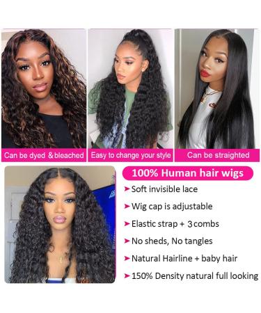 Deep Wave HD Lace Front Wig 22 Pre Plucked & 5x5 Closure - 150% Density Natural Black - for Black Women - Buy Online on GoSupps.com