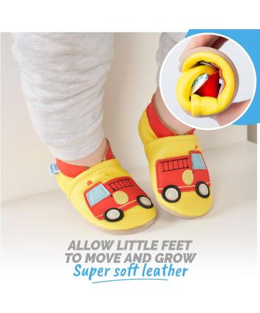 Firetruck Leather Toddler Shoes | Baby Walking Shoes 2-3 Years | Soft Sole Baby Girl & Boy Shoes - Buy Online on GoSupps.com