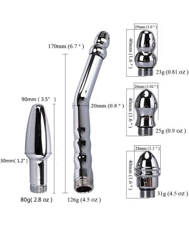 Metal Enema Handheld Shower System - 3 Nozzle Heads for Colonic Cleanse | 59-Inch Hose - Optimize Your Cleanse - Buy Online on GoSupps.com