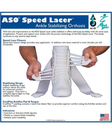 Buy ASO Speed Lacer Ankle Stabilizer - Medium White | Best International Shipping - Buy Online on GoSupps.com