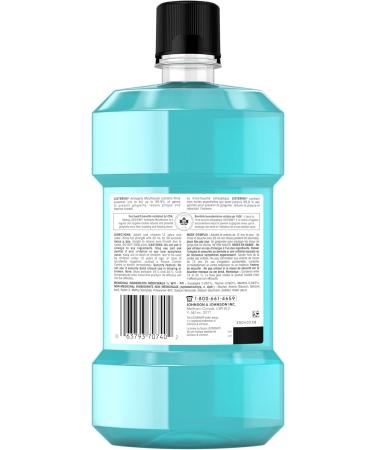 Listerine Cool Mint Antiseptic Mouthwash Essential Oils Menthol Thymol Eucalpytol - Plaque Bad Breath Gingivitis 1L Mouthwash Cool Mint - Buy Online on GoSupps.com