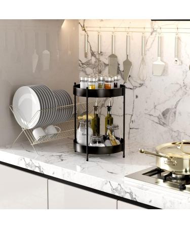 EKNITEY 2-Tier Vanity Organizer for Perfume & Skincare Black Bathroom Storage Rack (26x32cm) | Ideal Spice Racks for International Shipping - Buy Online on GoSupps.com
