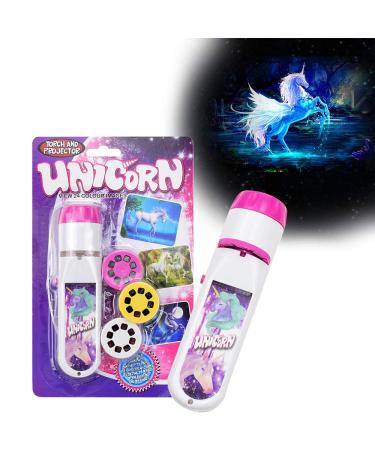 Pup Go Unicorn Toys Torch Projector Kids Torch include 3 Discs 24 Images Unicorn Gifts for 3 4 5 6 7 Year Old Girls Kids Children(Unicorn)