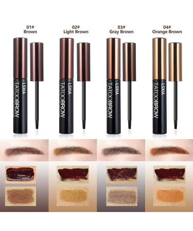 LSxia 2 Pcs Peel Off Tattoo Eyebrow Gel - Natural Long-Lasting Waterproof Brow Makeup (Brown) - Buy Online on GoSupps.com