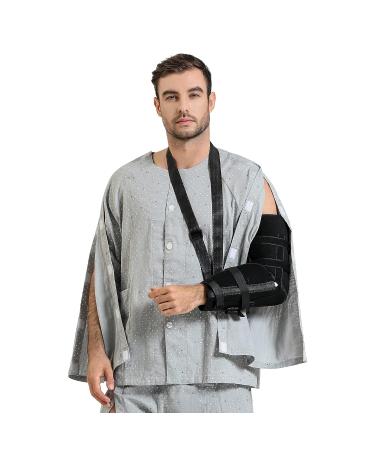 YOSINISO Bedridden Patient Shirt for Men with Pocket - Comfortable Hospital Gown for Elderly Home Care - Post Shoulder Surgery Clothing (M Grey) - Buy Online on GoSupps.com