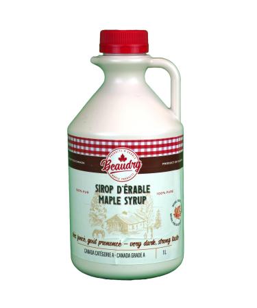 Sirop d' rable en cruchon de 1 litre - Tr s fonc - Direct producteur - 100% pur du Canada - Les Tr sors d' rable