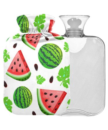 Naanle watermelon fruit summer hot water bottle with reference transparent hot water bottle 1l warm steadel for bed handfoot warmer pain relief warmth and cold therapy