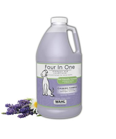 Wahl 4-in-1 Calming Pet Shampoo  Cleans, Conditions, Detangles, & Moisturizes with Lavender Chamomile  64 Oz - Model 821000-050