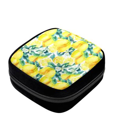 GIAPB Period Bag Sanitary Napkin Storage Bag Pad Holder for Period Makeup Pouch Watercolor Lemon Color3923