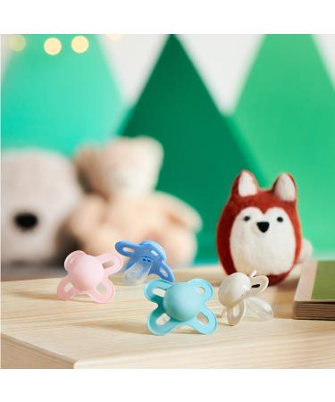 Mam Schnuller Start S298 Colors of Nature | Matte Silicone Pacifier for Infants 0-2 Months | Blue | 2 Pack with Self-Sterilizing Case - Buy Online on GoSupps.com