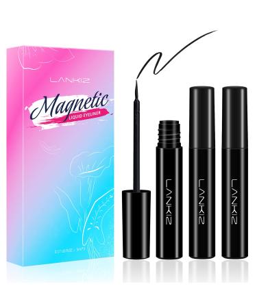 LANKIZ Magnetic Eyeliner 3 Tubes 5ml, Magnetic Lash Liner, Liquid Eyeliner for Magnetic Eyelash, Natural Looking, Waterproof (5ml0.17us.fl.oz) Black