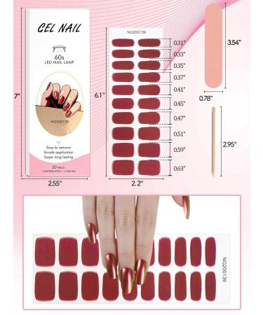 Kalolary Red Chrome Gel Nail Strips - Metallic Nail Wraps for Christmas & New Year | Long Lasting Salon Quality | International Shipping - Buy Online on GoSupps.com