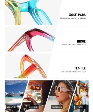 SERONI TR90 Blue Light Blocking Glasses for Women & Men - UV Protection Computer & Reading Frames 53mm Colored Polygon Design - Buy Online on GoSupps.com