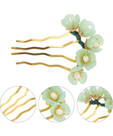 Hairpin Flower Hairpin Jade Hair Stick Chinese Chopsticks Headwear Traditional Chignon Pin Green - Buy Online on GoSupps.com
