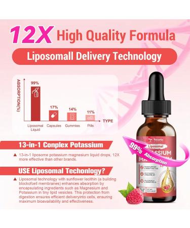 (2 Packs) Liposomal Potassium Magnesium with D3 K2 600mg Magnesium 300mg Calcium with Ashwagandha GABA Zinc Vitamin D3 K2 C Support Leg Cramps & Calm Non-GMO Vegan 2 Fl Oz (Pack of 2) - Buy Online on GoSupps.com
