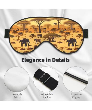 African Grassland Animals Eye Mask | Unisex Adjustable Buckle Design for Sleep Travel & Yoga - Buy Online on GoSupps.com