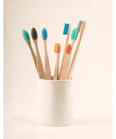 Buy GEORGANICS Natural Beech Bristles Toothbrush - Medium Green | Eco-Friendly Sustainable Oral Care | International Shipping Available - Buy Online on GoSupps.com
