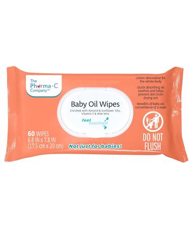 Buy Pharma-C Baby Oil Wipes - 540 Count | Enriched with Almond Sunflower Oils Aloe & Vitamin E | Gentle & Moisturizing for Baby's Skin - International Shipping Available - Buy Online on GoSupps.com