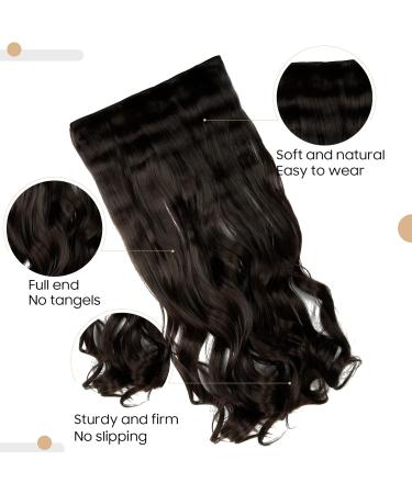 S-noilite Clip in Hair Extensions 24 Inch - Dark Brown Curly Wavy Hairpiece - Buy Online on GoSupps.com