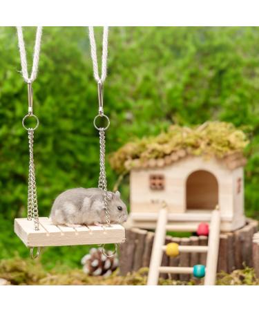 Nobleza 7-Piece Hamster Toy Set - Natural Pine Wood Chew Toys for Mice Guinea Pigs Chinchillas Rabbits & Birds - Safe & Durable - Buy Online on GoSupps.com