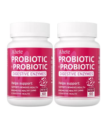 Ahete Women Probiotic Organic Probiotic for PH Balance Digestive Health Women s Health Immune System Vaginal Health 120 Capsules 60 Days Supply