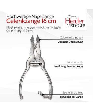 Buy Otto Herder Head Cutter - Stainless Steel Nail Tongs for Thick Toenails (16cm) | Foot Nail Scissors for Ingrown Toenails & Fingernails - International Shipping Available - Buy Online on GoSupps.com