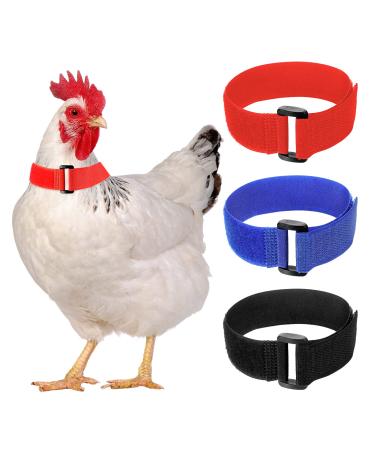 6 Pieces Anti Crow Rooster Collar Anti Noise Nylon Neck Belt Chicken Neckband to Prevent Chickens from Screaming, Disturbing Neighbors