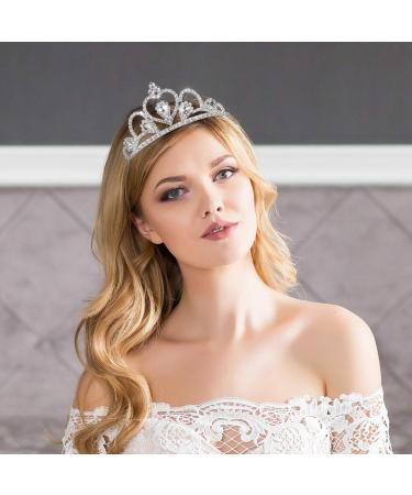 Lurrose Rhinestone Crystal Tiara Crown Set for Wedding, Bridal, Birthday, Pageant - 2 Pack - Buy Online on GoSupps.com