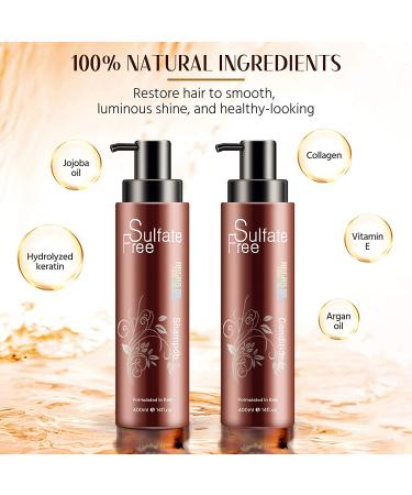 Nuspa Organic Sulfate-Free Moroccan Argan Oil Shampoo & Conditioner Set - Color Safe, UV Protection, Intense Moisture for Dry, Damaged, Frizzy Hair - Volumizing Formula for Thin Hair - 14oz (2 Pack) - Buy Online on GoSupps.com