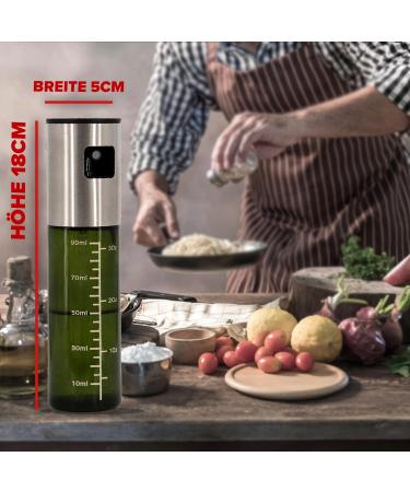 UV Protection Shatter-Proof Glass Oil Spray Bottle | Stainless Steel BPA-Free Dishwasher Safe Cooking Sprayer - Buy Online on GoSupps.com