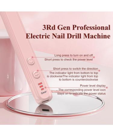 Professional Electric Nail Drill Kit - Portable Cordless Nail File Set for Acrylic & Gel Nails | 100 Pcs Sanding Bands - Ideal for Manicure & Polishing - Buy Online on GoSupps.com