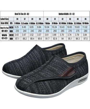 JBTNBX Women's Diabetic Shoes Wide Width with Adjustable Closure | Lightweight Support Walking Sneakers for Elderly | Ideal for Edema, Plantar Fasciitis, Swollen Feet | Size 8, Black/Gray - Buy Online on GoSupps.com