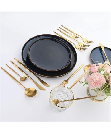 weizhun 24Pcs Gold Flatware Set Matte Cutlery Set Stainless Steel Dinnerware Set Knife Fork Spoon Silverware Kitchen Tableware (Color : 24Pcs Champagne) - Buy Online on GoSupps.com