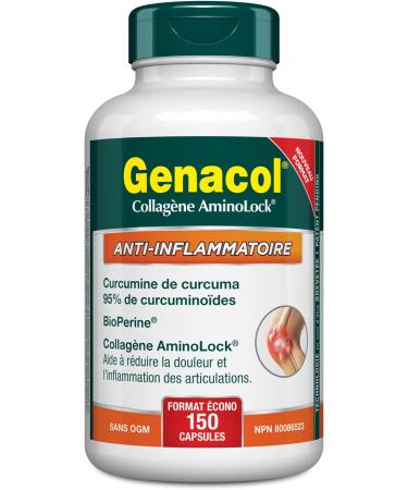 Genacol Turmeric Supplement with Collagen Curcumin & Black Pepper Bioperine | Helps Relieve Joint Pain and Inflammation | Gentle on the Stomach | GENACOL ANTI-INFLAMMATORY 150 Capsules 150 count (Pack of 1) - Buy Online on GoSupps.com