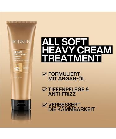 Redken Haarmask 250ml for Dry & Fragile Hair | Hydrate & Strengthen with Keratin & Argan Oil | All Soft Heavy Cream - Buy Online on GoSupps.com