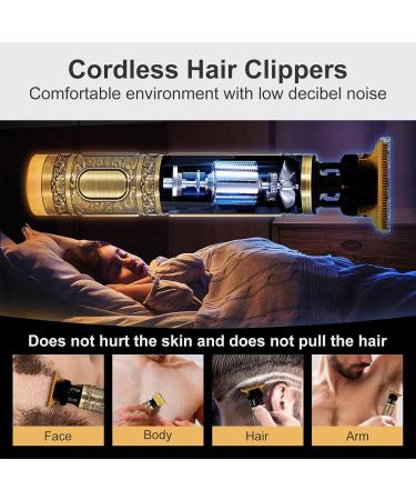 Premium Cordless Electric Hair Clippers for Men | T-Blade Beard Trimmer Kit with 4 Guide Combs | USB Rechargeable Haircuts at Home - Buy Online on GoSupps.com