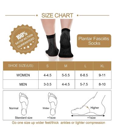 Geyoga Compression Foot Sleeves for Foot and Heel Pain Relief - 7 Pairs, Arch Support, Men & Women (Size L & XL) - Buy Online on GoSupps.com