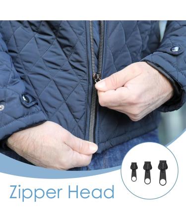 12 Black Zipper Slider Replacements - Removable & Reusable Zipper Pull Fixer for Jackets Suitcases & Backpacks - 3 Sizes Available - Buy Online on GoSupps.com