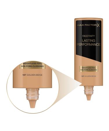 Max Factor Facefinity Lasting Performance Foundation 107 Golden Beige - 35ml | Long-Lasting Coverage & Flawless Finish - Buy Online on GoSupps.com