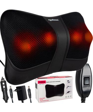 Shiatsu massager for back neck spine legs shoulder cushion with rotating massage heads & heat function 22987