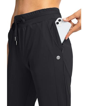 High-Waisted Women's Joggers with Zipper Pockets, Black, Medium - Buy Online on GoSupps.com