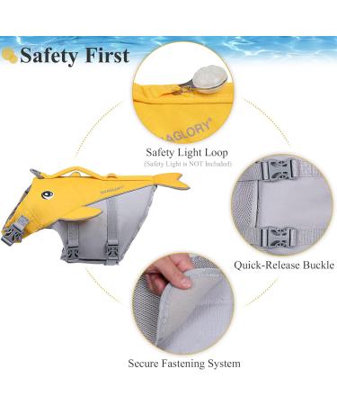 Vivaglory Dog Swimming Vest for Small & Medium Dogs - Adjustable Easy to Remove Yellow (L: 66-79 cm) - Buy Online on GoSupps.com