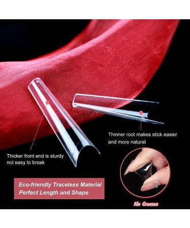FITDON XXL Long Coffin Nail Tips - 600pcs Clear Acrylic Fake Nails for Salons and DIY Nail Art - Buy Online on GoSupps.com